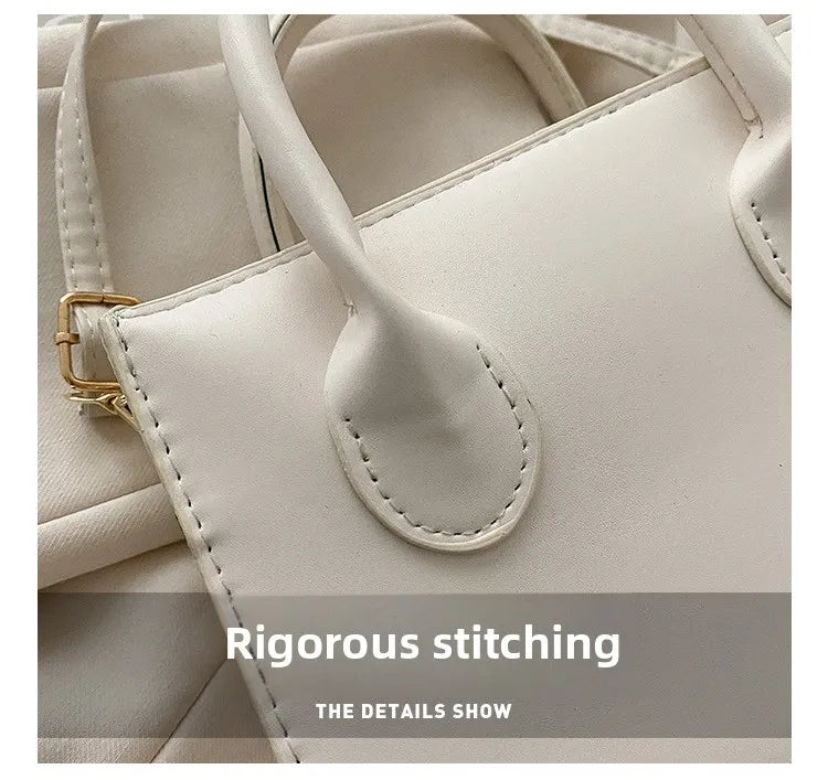 Elegant Black Handbag with Dual Handles, Chic Crossbody Bag, Retro Stylish Tote Small Bag for Women Girls Daily Use, Work, Party