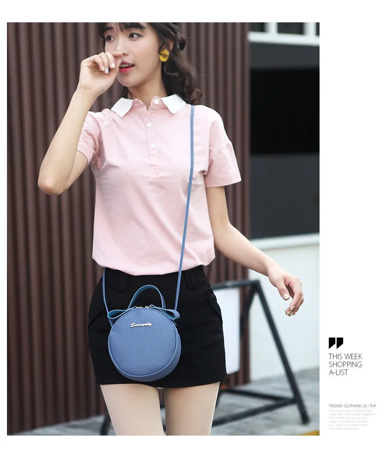 New handbag cute little round bag shoulder diagonal bag portable cosmetic bag foreign trade wholesale small bag. Women's bag