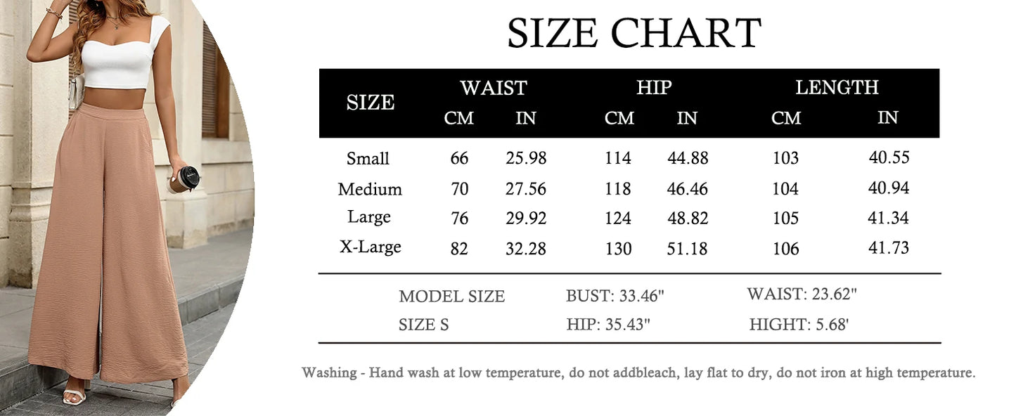 Women's High-Waist Wide Leg Palazzo Pants Casual Lounge Pants