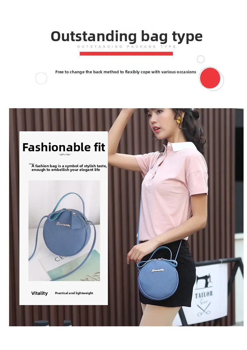 New handbag cute little round bag shoulder diagonal bag portable cosmetic bag foreign trade wholesale small bag. Women's bag