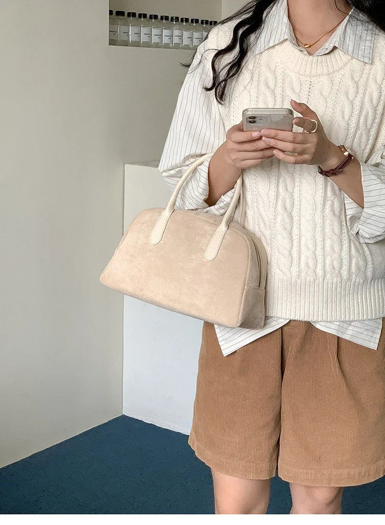 New Bowling Handbag, Retro Handbag for Women, Large Capacity Carrying Pillow Bag