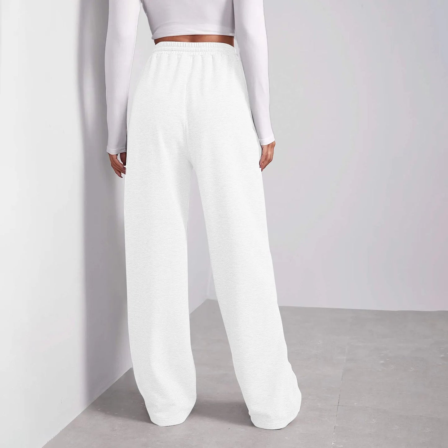 Wide Leg Pants For Women’s Fleece Lined Sweatpants Straight Pants Bottom All-Math Plain Fitness Joggers Pants Travel Basic