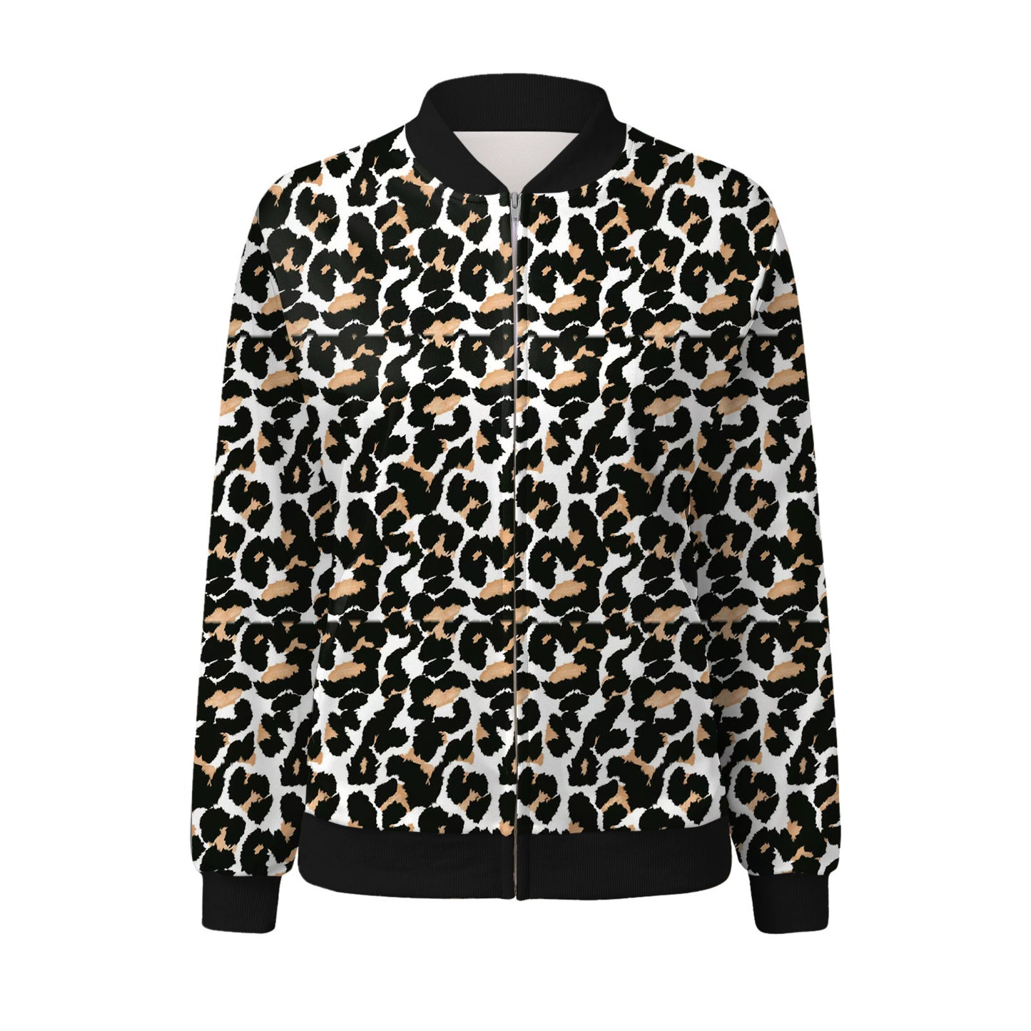 Fashion Leopard Printed Bomber Biker Jackets Women's Autumn Winter Casual Long Sleeve Pockets Coat Female Zipper Slim Outwears