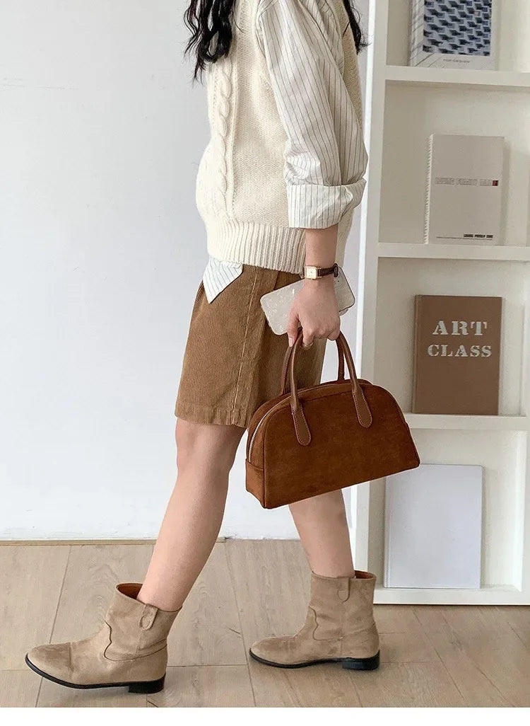 New Bowling Handbag, Retro Handbag for Women, Large Capacity Carrying Pillow Bag