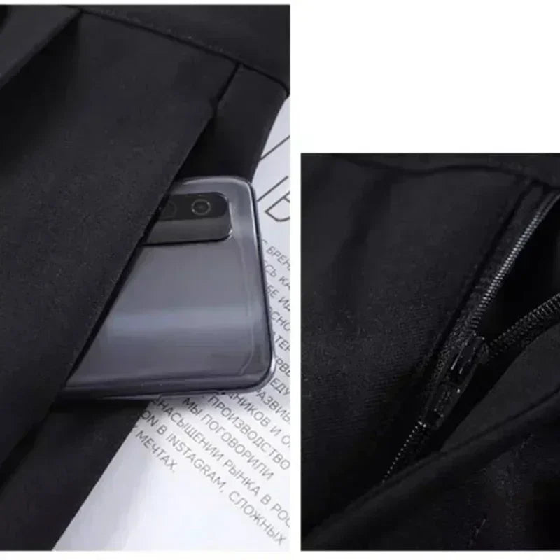 Women High Waist Suit Pants Lady Loose Straight Trousers Solid Color Spring Autumn Chic Streetwear Female Casual Wide Leg Pants