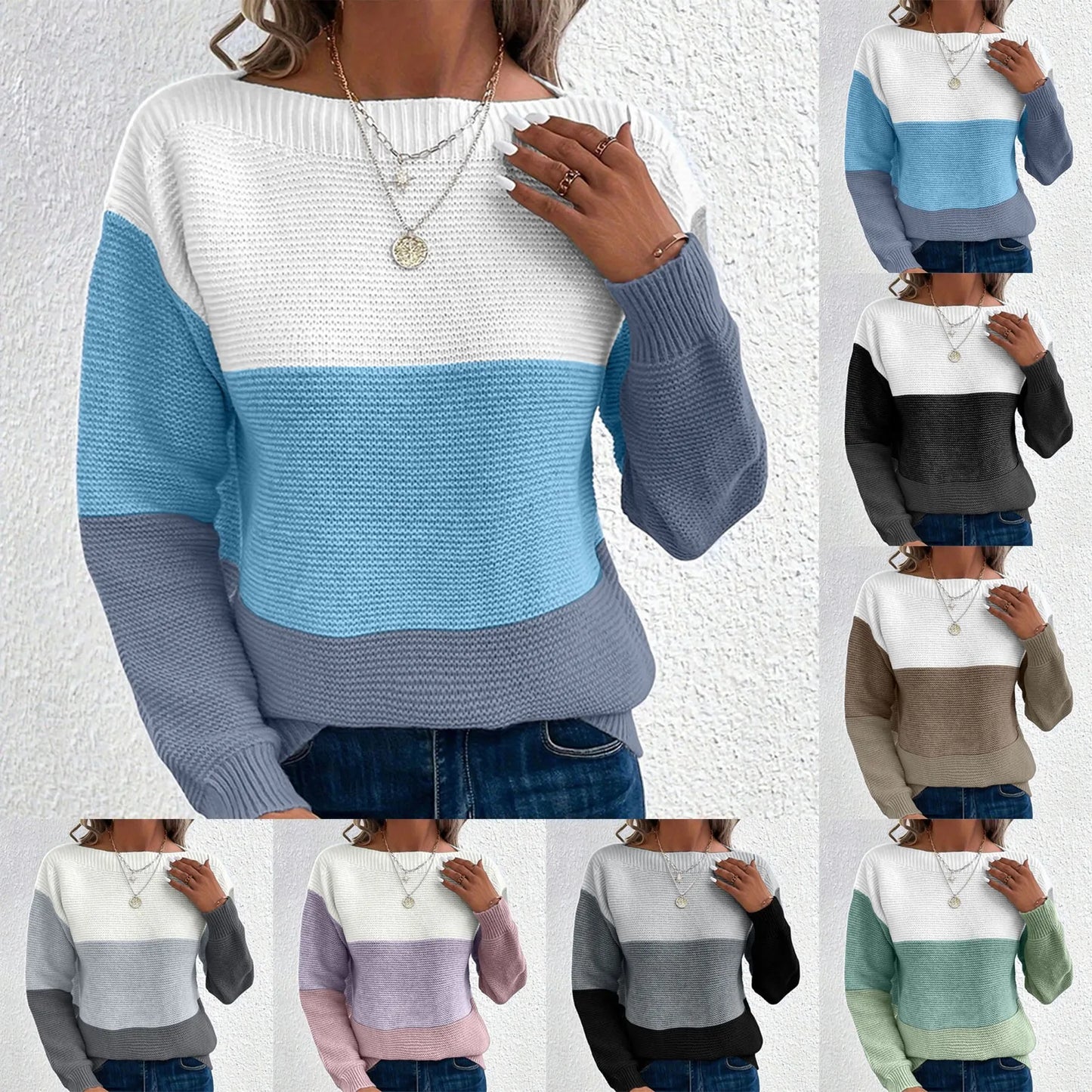 Formal Sweaters For Men Women Patchwork Color Block Long Sleeve Elegant Autumn Casual Pullover Tops Maglieria Donna Invernale