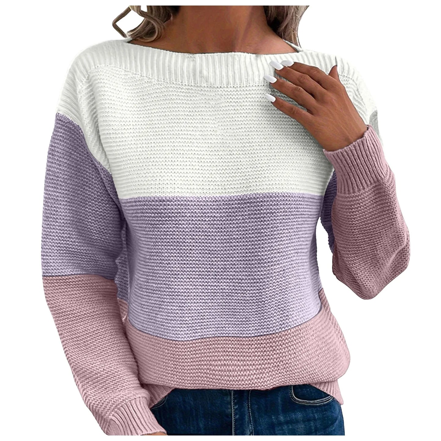 Formal Sweaters For Men Women Patchwork Color Block Long Sleeve Elegant Autumn Casual Pullover Tops Maglieria Donna Invernale