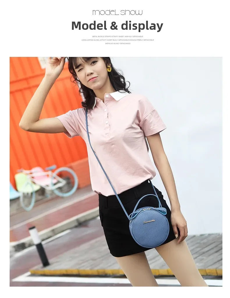 New handbag cute little round bag shoulder diagonal bag portable cosmetic bag foreign trade wholesale small bag. Women's bag