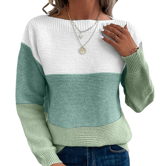 Formal Sweaters For Men Women Patchwork Color Block Long Sleeve Elegant Autumn Casual Pullover Tops Maglieria Donna Invernale