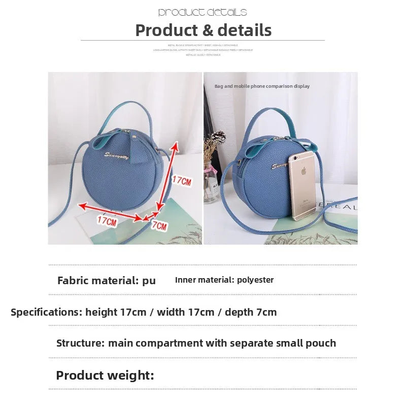 New handbag cute little round bag shoulder diagonal bag portable cosmetic bag foreign trade wholesale small bag. Women's bag