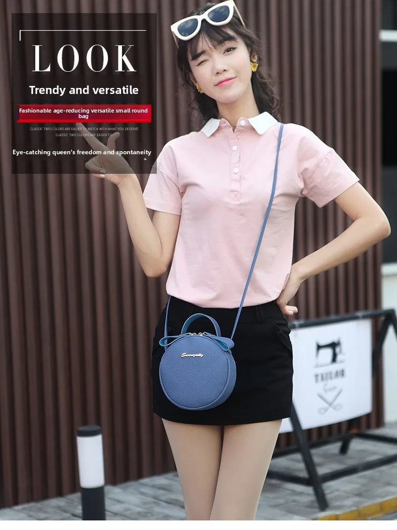 New handbag cute little round bag shoulder diagonal bag portable cosmetic bag foreign trade wholesale small bag. Women's bag
