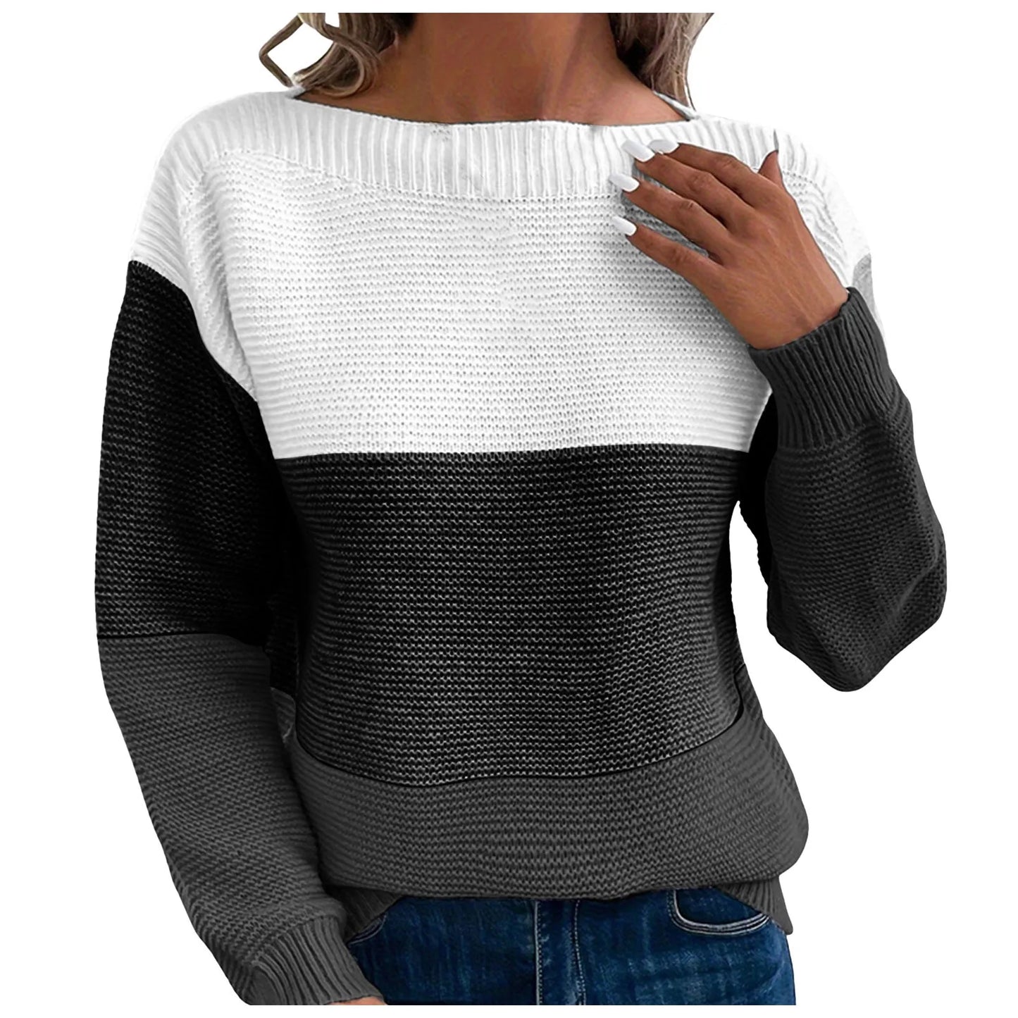 Formal Sweaters For Men Women Patchwork Color Block Long Sleeve Elegant Autumn Casual Pullover Tops Maglieria Donna Invernale