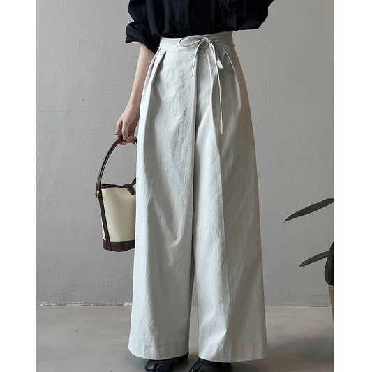 2024 Women Casual Wide Leg High Waist Pants Fashion Clothes Black Brown Pants Female Trousers