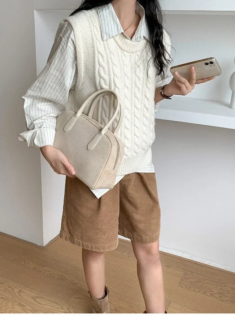 New Bowling Handbag, Retro Handbag for Women, Large Capacity Carrying Pillow Bag