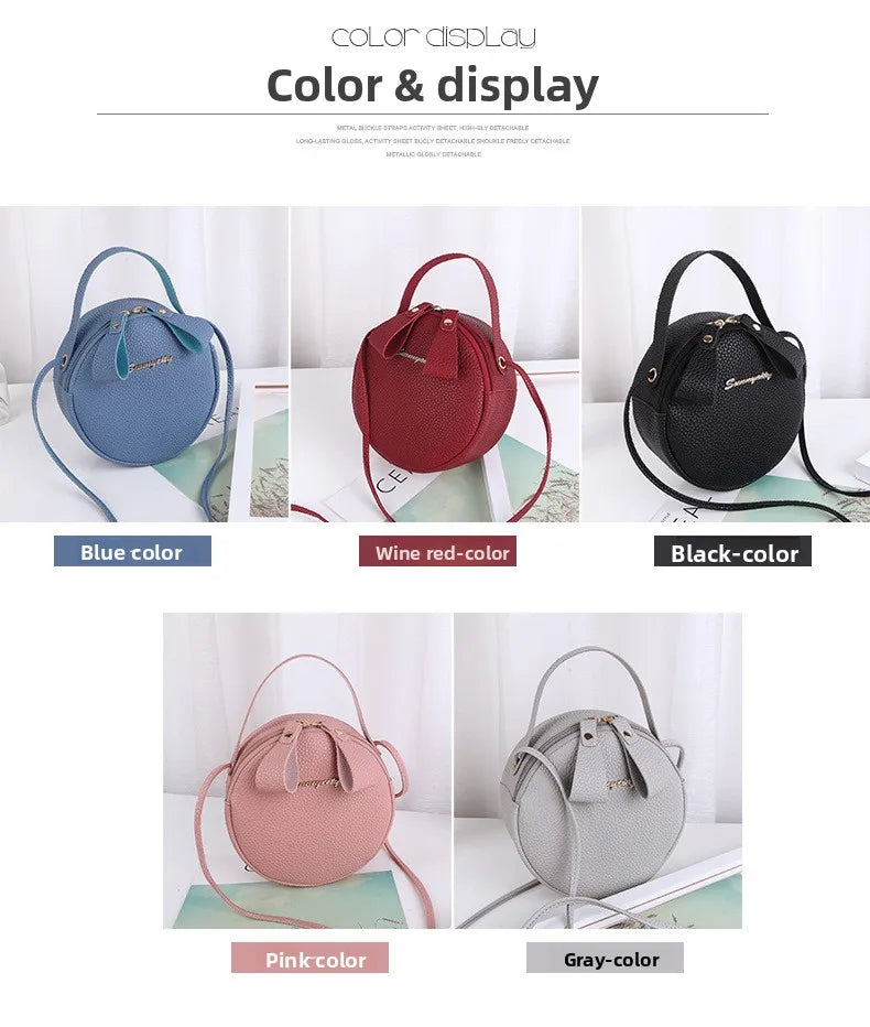 New handbag cute little round bag shoulder diagonal bag portable cosmetic bag foreign trade wholesale small bag. Women's bag