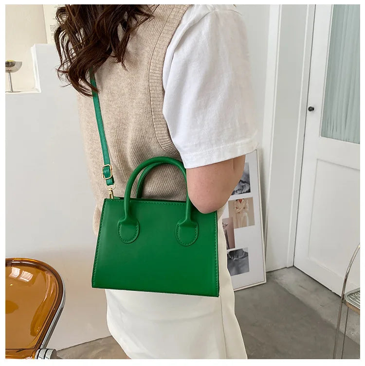 Elegant Black Handbag with Dual Handles, Chic Crossbody Bag, Retro Stylish Tote Small Bag for Women Girls Daily Use, Work, Party