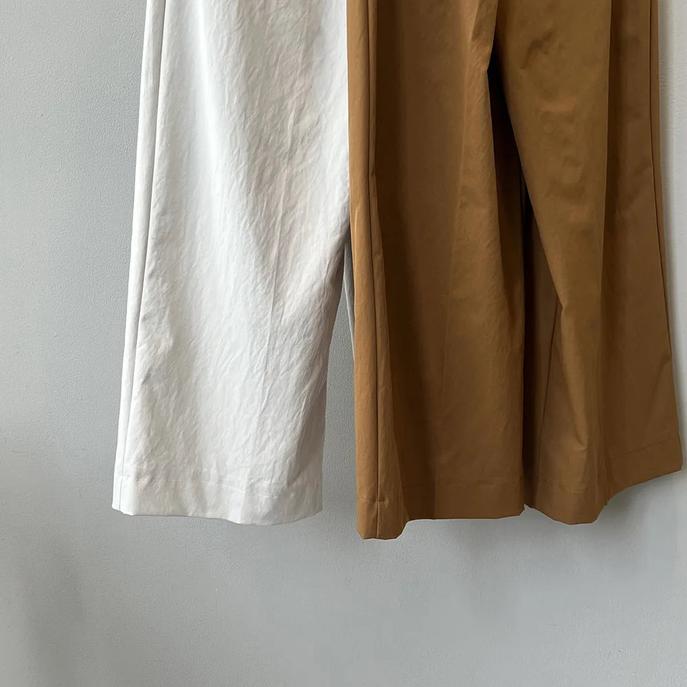 2024 Women Casual Wide Leg High Waist Pants Fashion Clothes Black Brown Pants Female Trousers