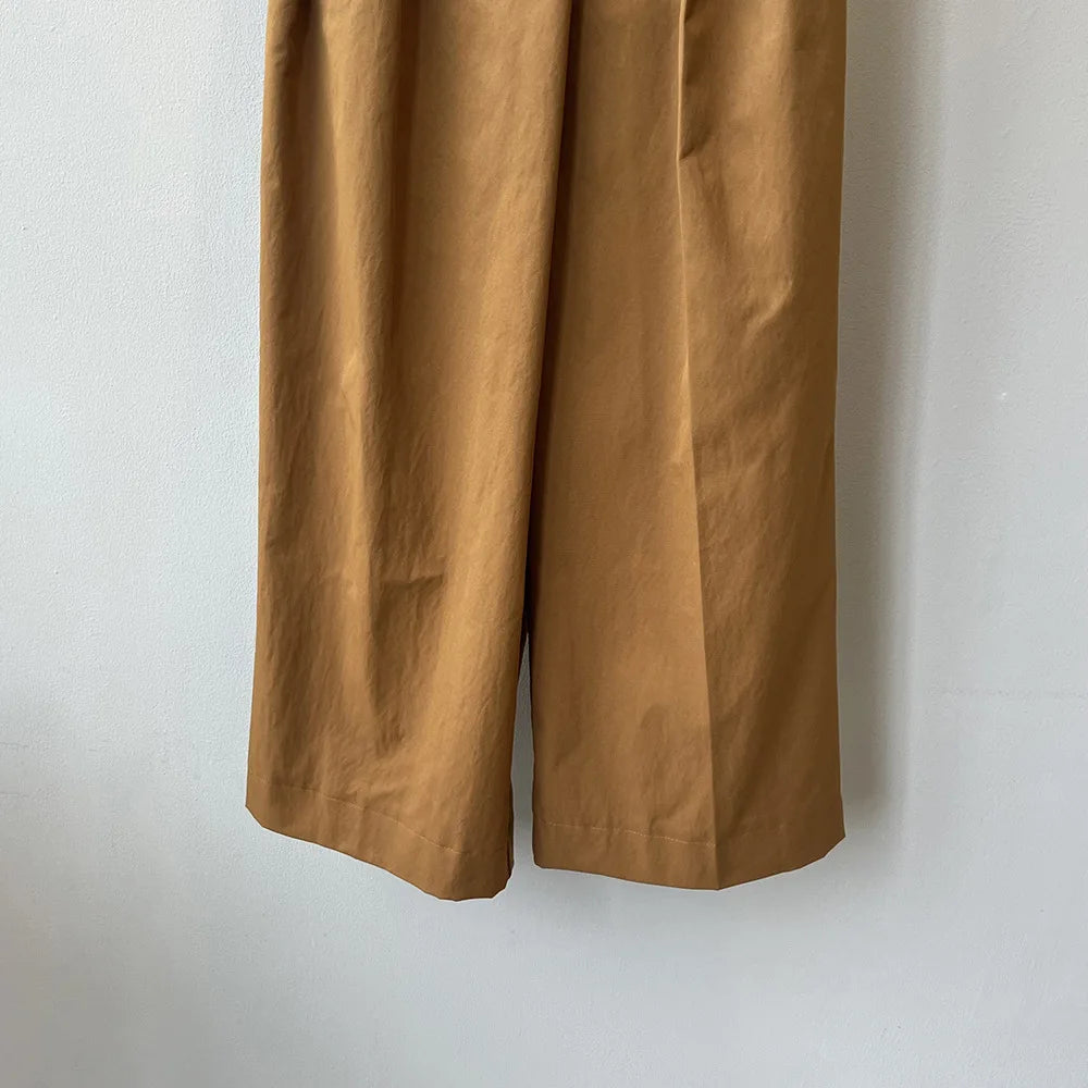 2024 Women Casual Wide Leg High Waist Pants Fashion Clothes Black Brown Pants Female Trousers