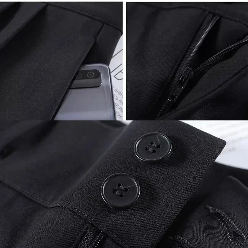 Women High Waist Suit Pants Lady Loose Straight Trousers Solid Color Spring Autumn Chic Streetwear Female Casual Wide Leg Pants