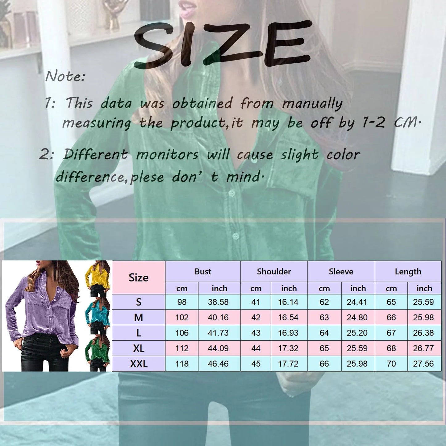 Women Fashion Solid Shirts Women Autumn Casual Long Sleeve Blouse Lapel Buttons Two Pockets Cotton Velvet Blend Tops chemise