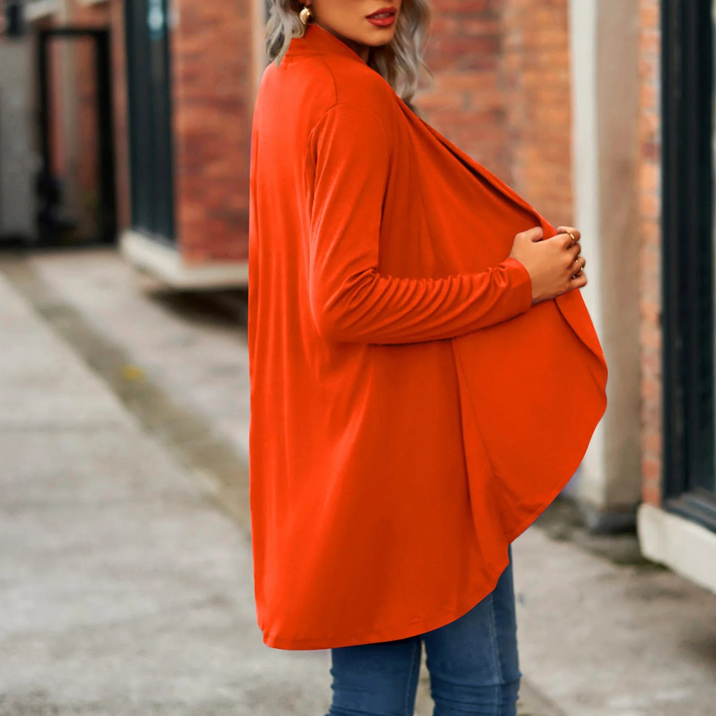 Plus Size Open Front Lightweight Cardigan - Made in Italy