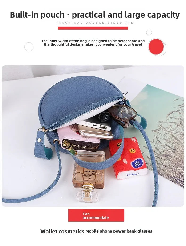 New handbag cute little round bag shoulder diagonal bag portable cosmetic bag foreign trade wholesale small bag. Women's bag