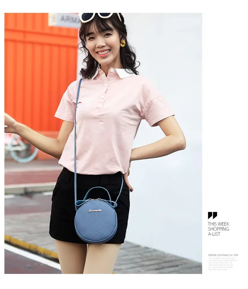 New handbag cute little round bag shoulder diagonal bag portable cosmetic bag foreign trade wholesale small bag. Women's bag