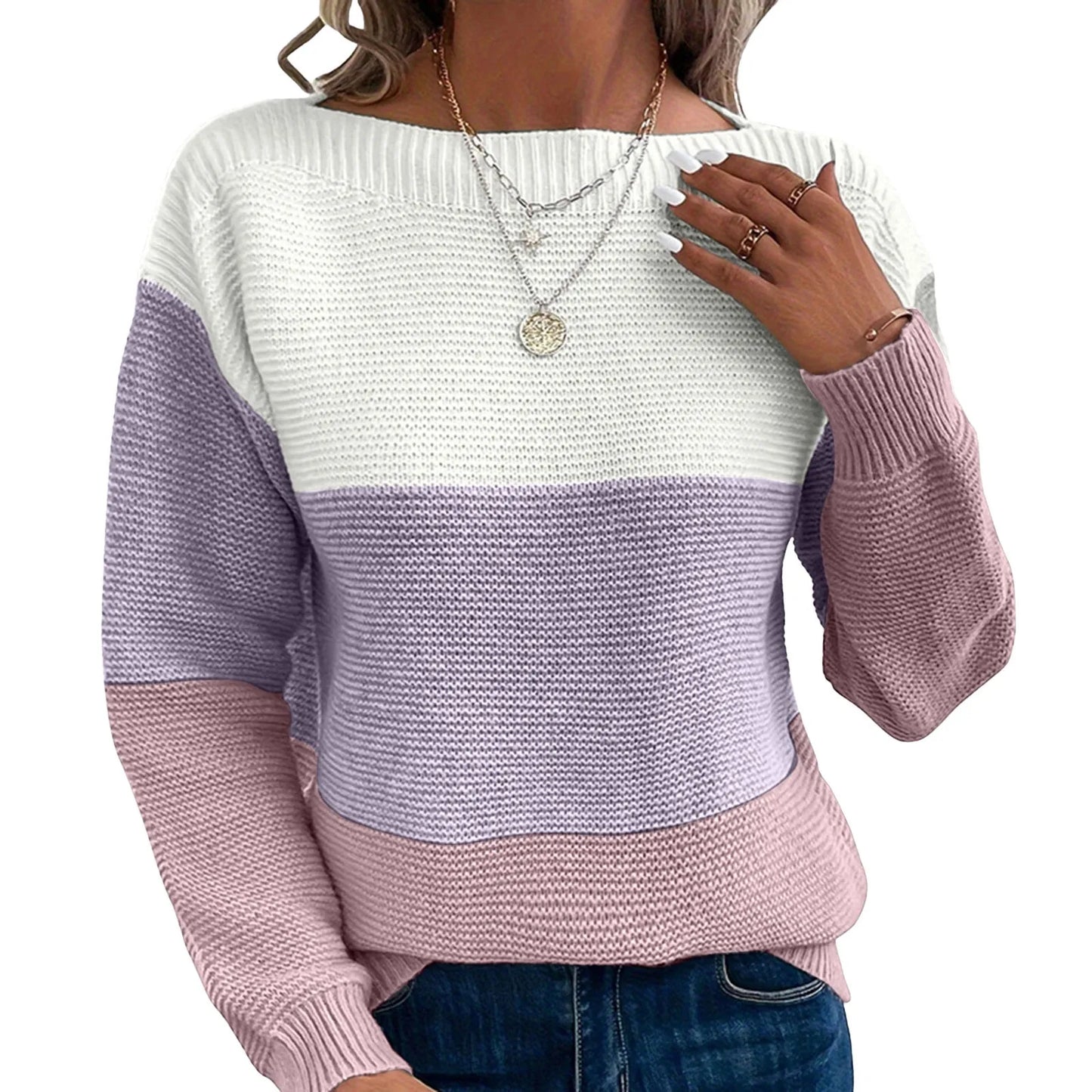 Formal Sweaters For Men Women Patchwork Color Block Long Sleeve Elegant Autumn Casual Pullover Tops Maglieria Donna Invernale