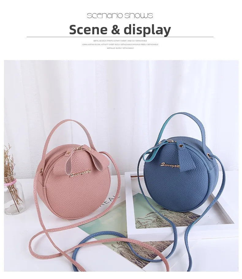 New handbag cute little round bag shoulder diagonal bag portable cosmetic bag foreign trade wholesale small bag. Women's bag