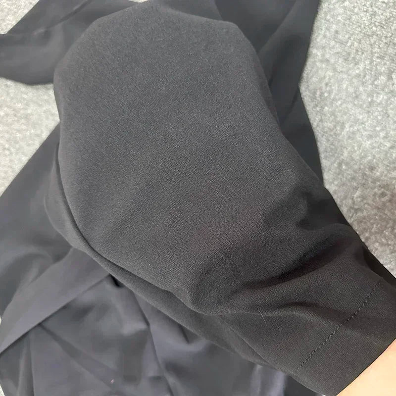 Women High Waist Suit Pants Lady Loose Straight Trousers Solid Color Spring Autumn Chic Streetwear Female Casual Wide Leg Pants