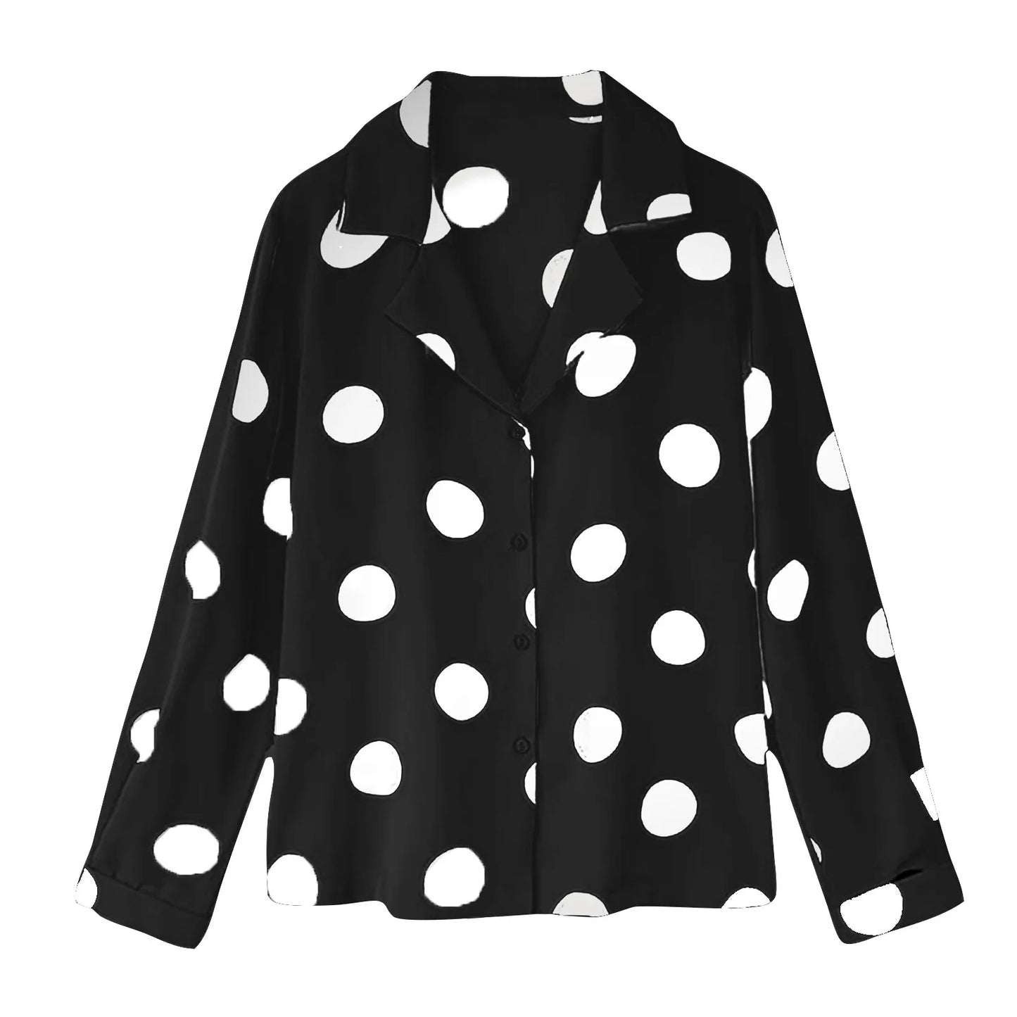 Elegant Polka Dot Print Chiffon Blouse