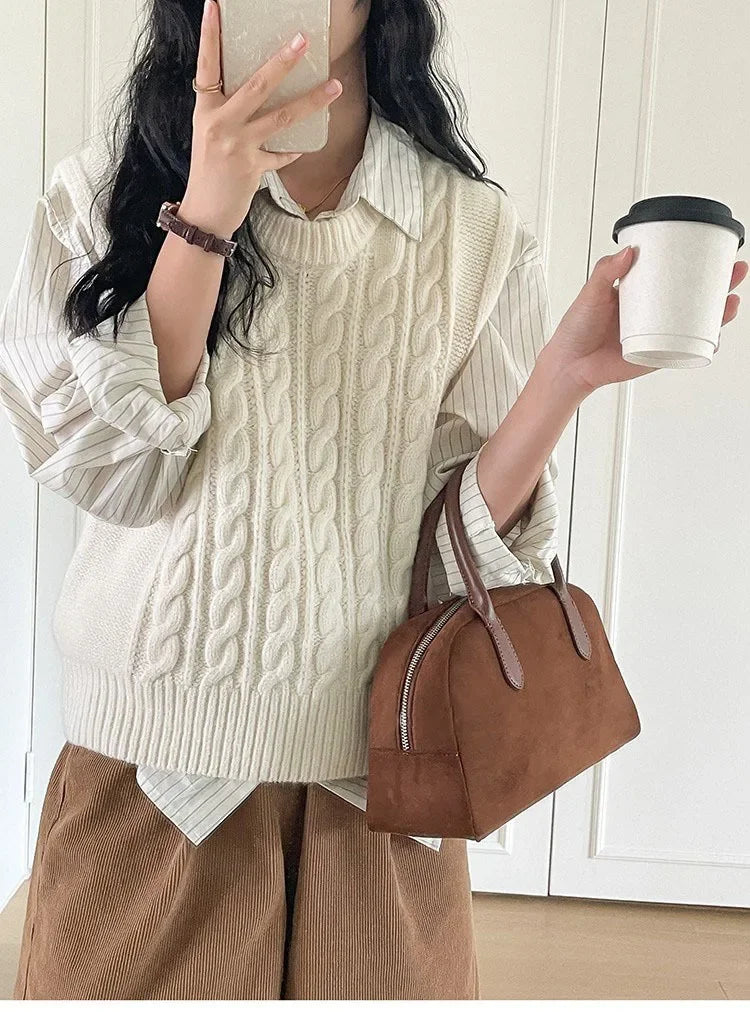 New Bowling Handbag, Retro Handbag for Women, Large Capacity Carrying Pillow Bag