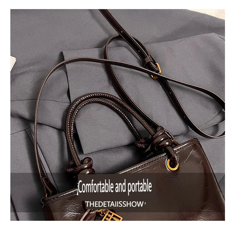 Fashion Top-handle Bags For Women Red Handbag Luxury Brand Designer Shoulder Crossbody Bags With Pendant Bucket Totes Bolsas